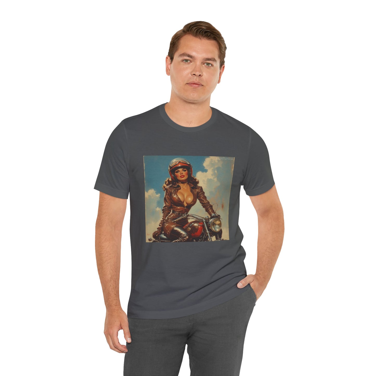 Candy Chrome Vintage Pin-Up Biker Tee — Retro Motorcycle Girl Graphic Shirt