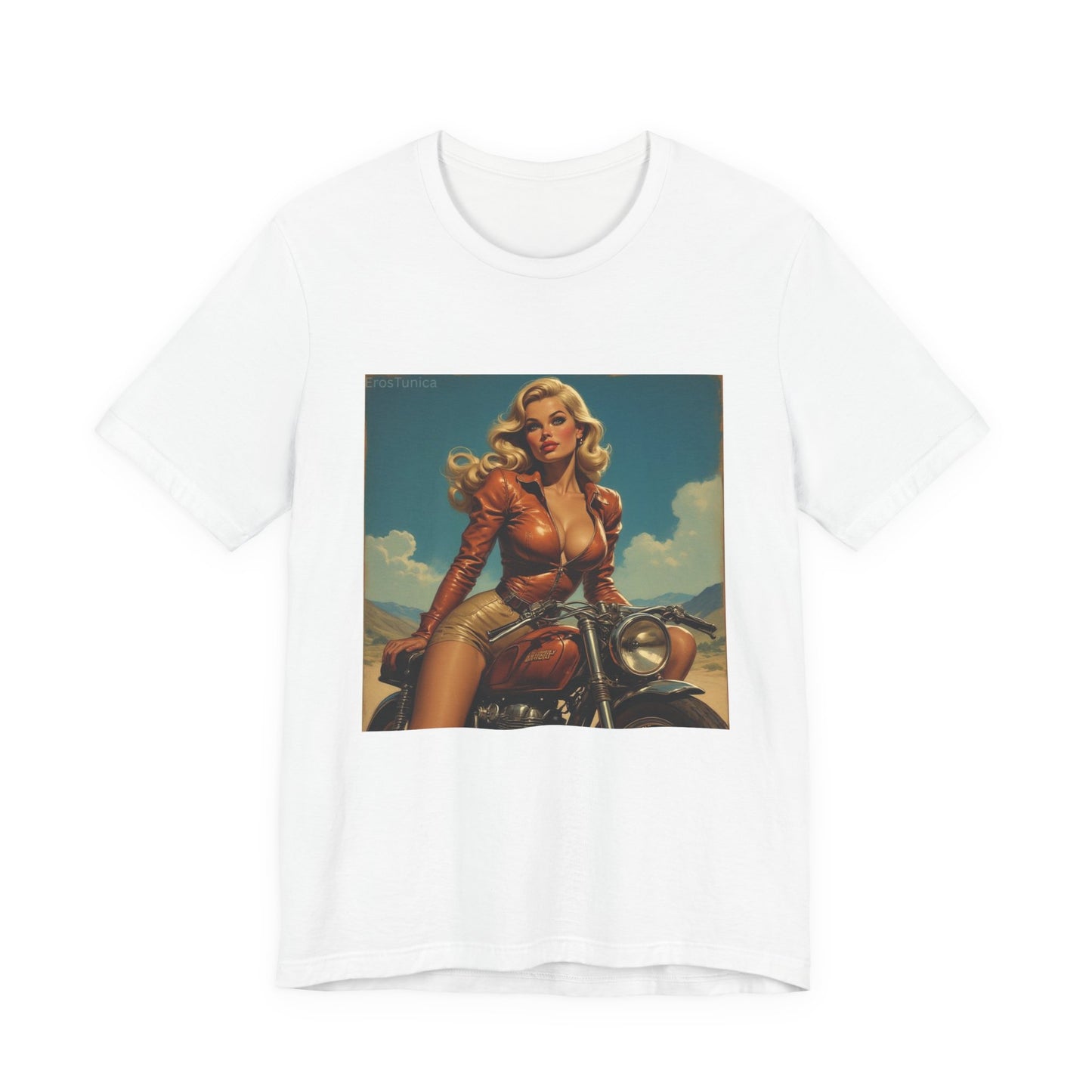 Candy Chrome Vintage Pinup Biker Tee – Retro Motorcycle Girl Graphic T-Shirt