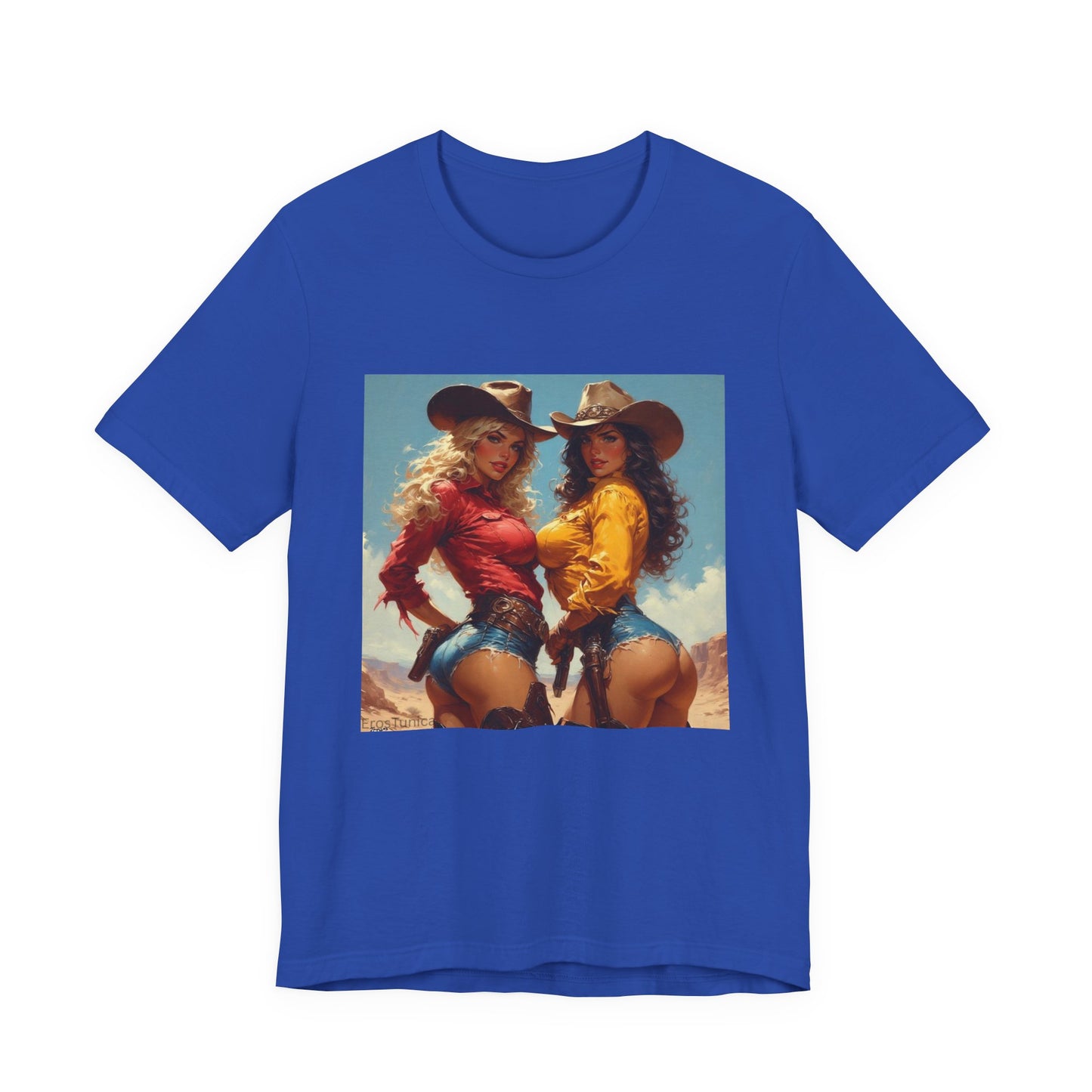 The Golden Frontier Cowgirl Pinup Graphic Tee — Vintage American Design