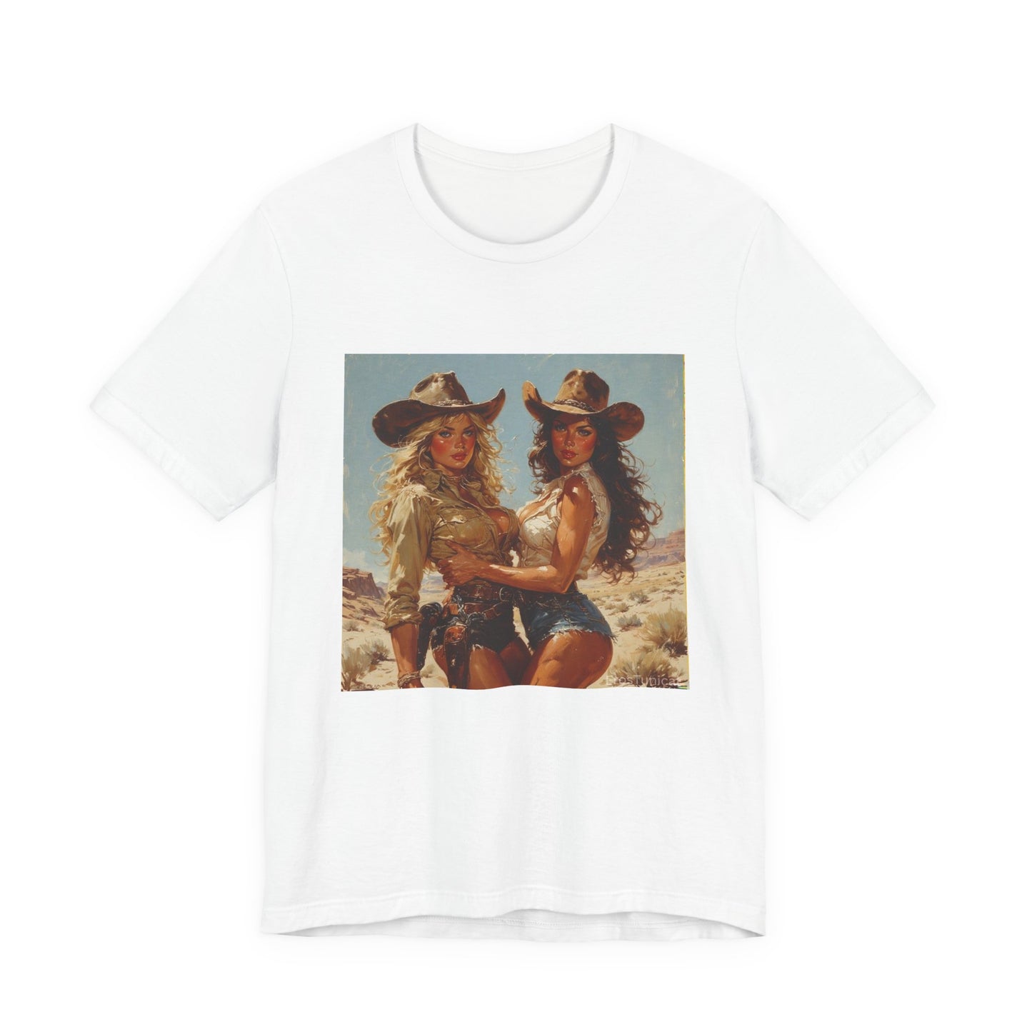 The Golden Frontier Cowgirl Pinup Graphic Tee Vintage American Design