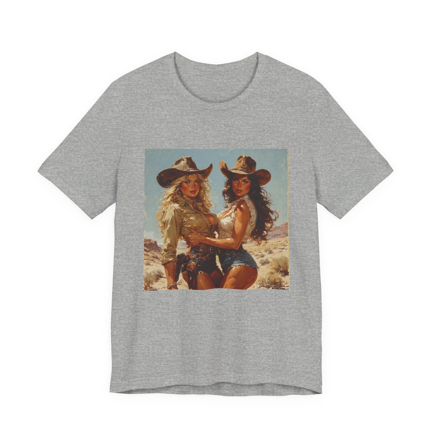The Golden Frontier Cowgirl Pinup Graphic Tee Vintage American Design