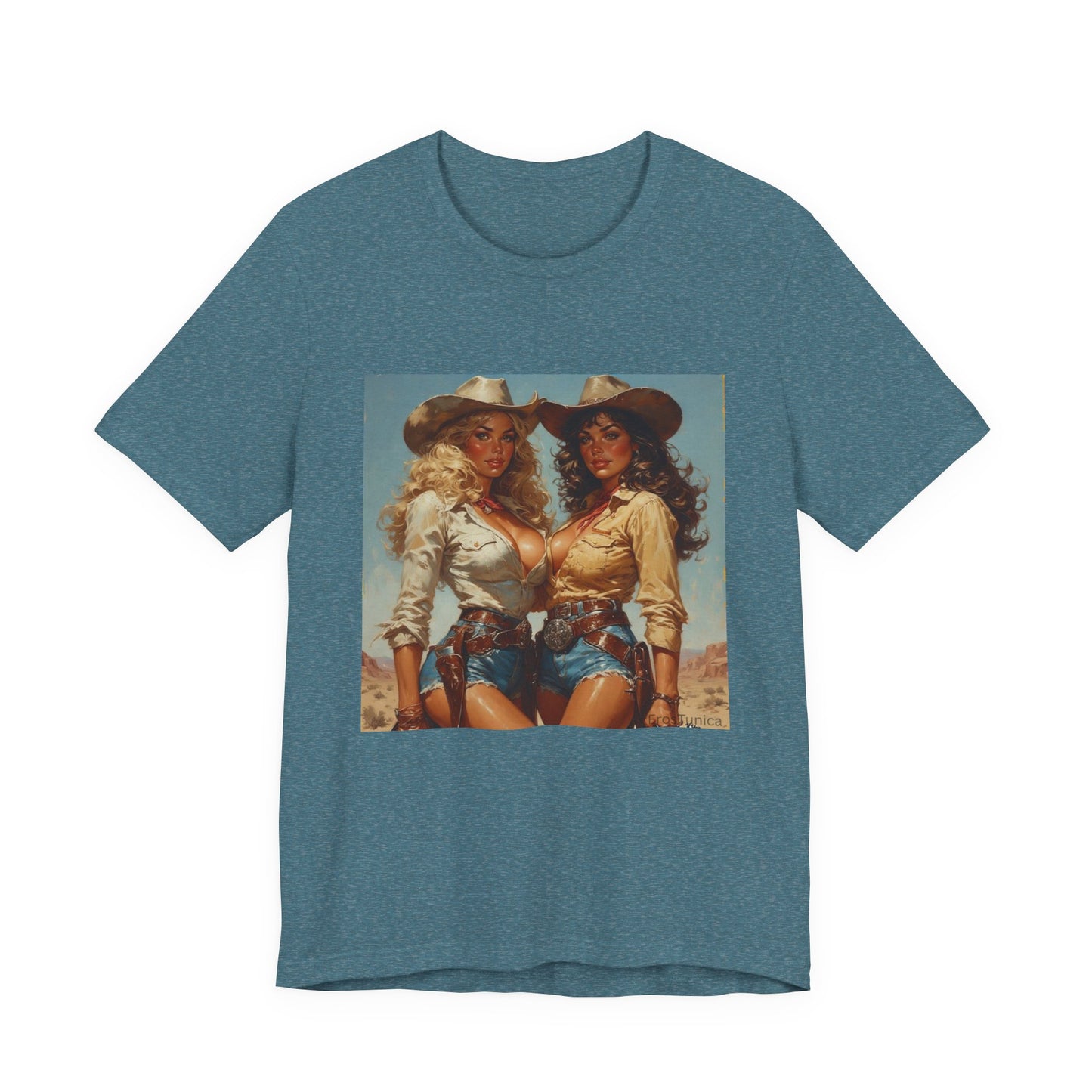 The Golden Frontier Cowgirl Pinup Graphic Tee — Vintage American Design