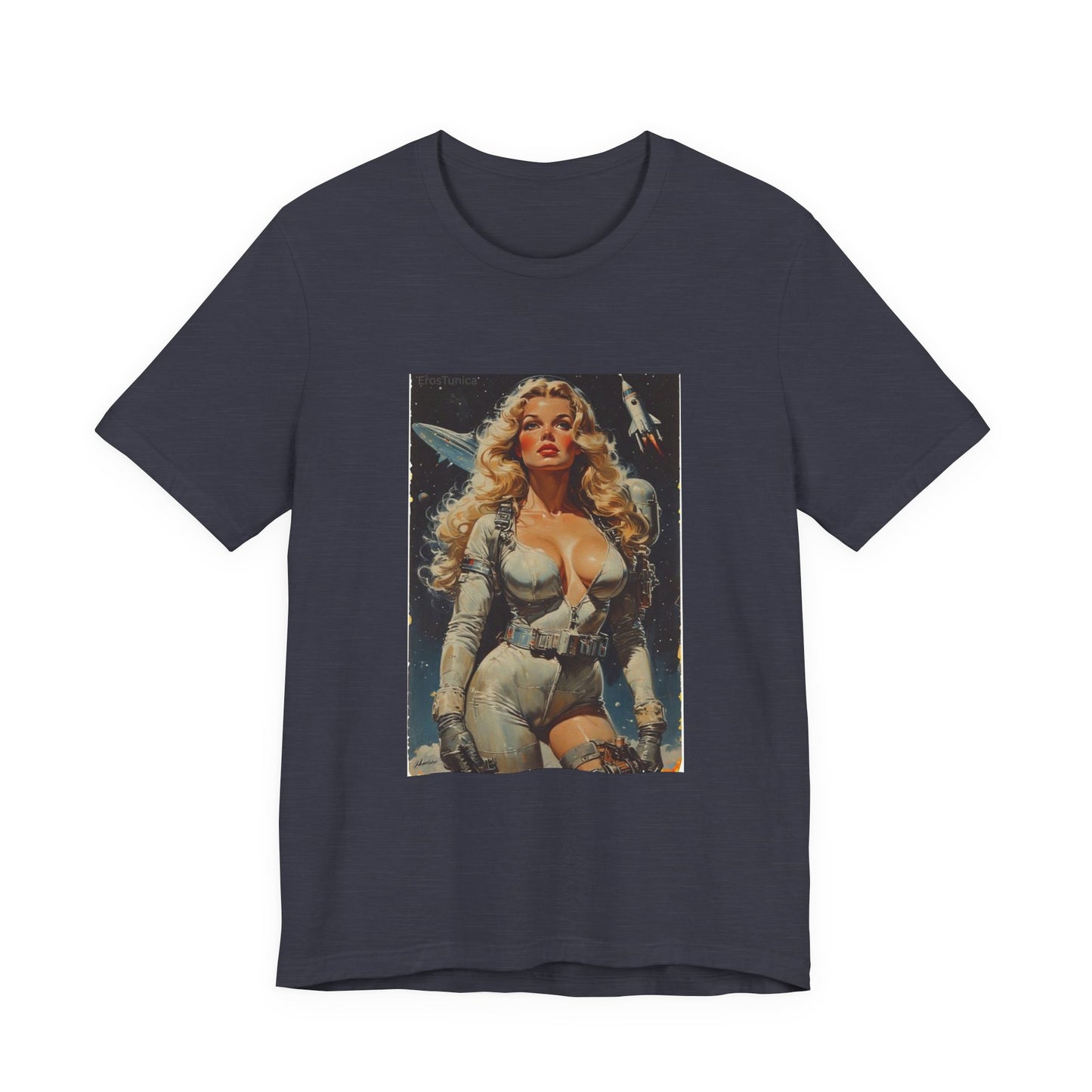 Cosmic Desire Vintage Pin-Up Space Babe T-Shirt — Retro Sci‑Fi Poster Tee