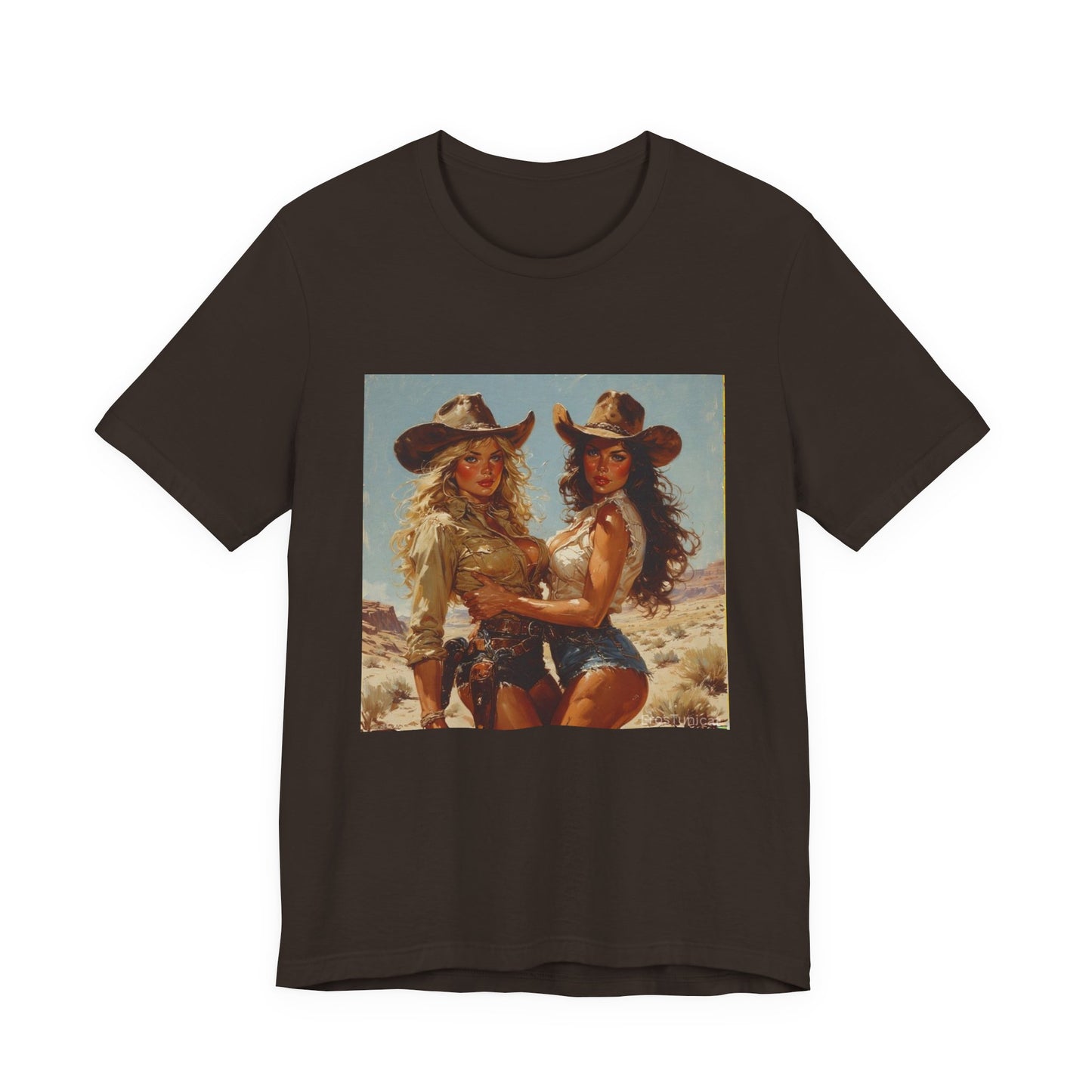 The Golden Frontier Cowgirl Pinup Graphic Tee Vintage American Design