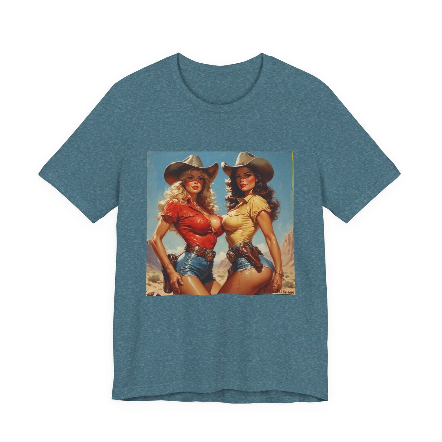 The Golden Frontier Cowgirl Pinup Graphic Tee — Vintage American Design