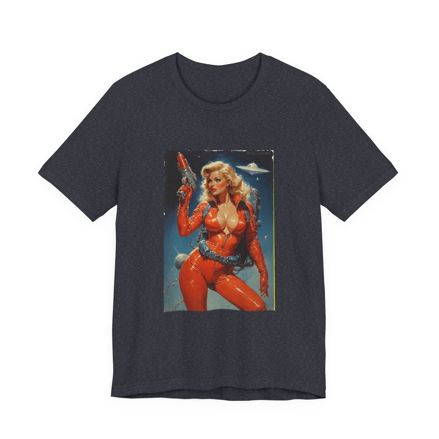 Cosmic Desire Space Girl Tee with Laser Gun Design