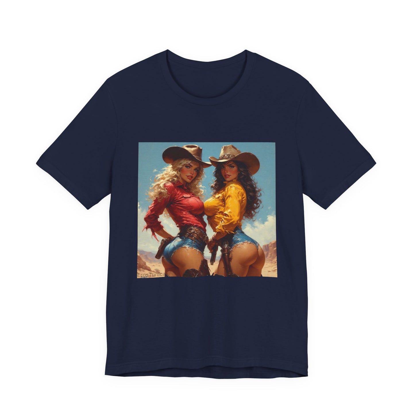 The Golden Frontier Cowgirl Pinup Graphic Tee — Vintage American Design