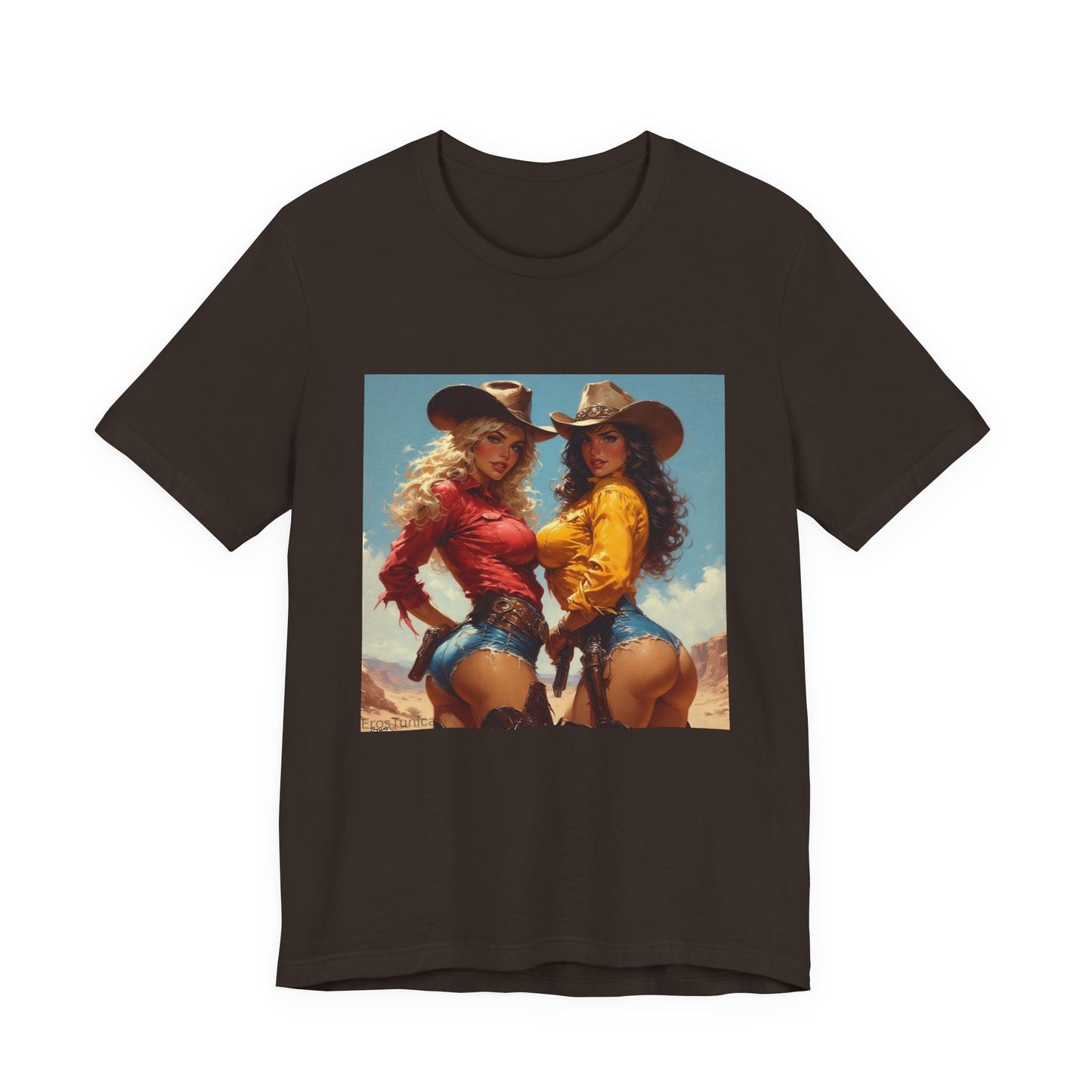 The Golden Frontier Cowgirl Pinup Graphic Tee — Vintage American Design
