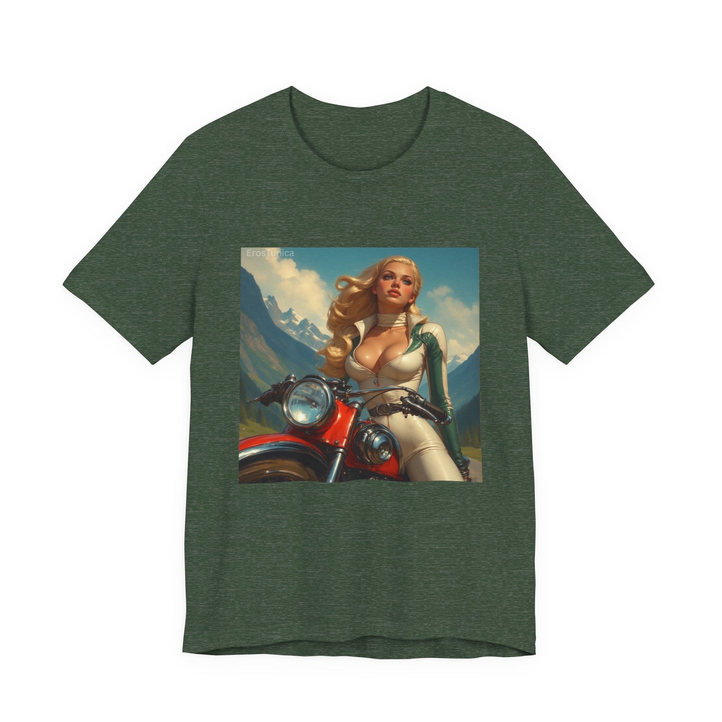 Candy Chrome Biker Tee — Retro Motorcycle Girl Graphic T-Shirt