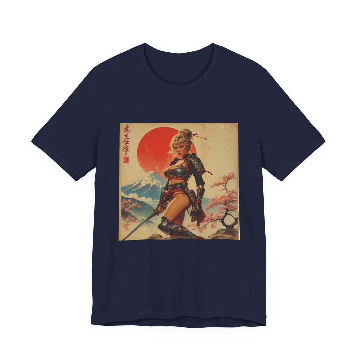 Sakura Samurai Warrior Tee — Retro Japanese Sun Graphic Shirt