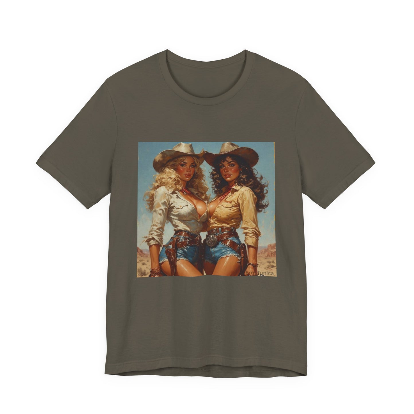 The Golden Frontier Cowgirl Pinup Graphic Tee — Vintage American Design
