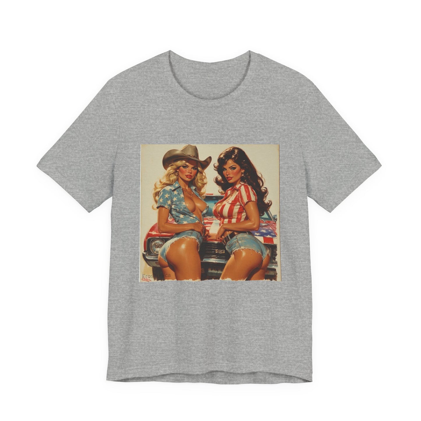 Star Spangled Sirens Patriotic Tee — American Flag Cowgirl Girls Graphic T‑Shirt