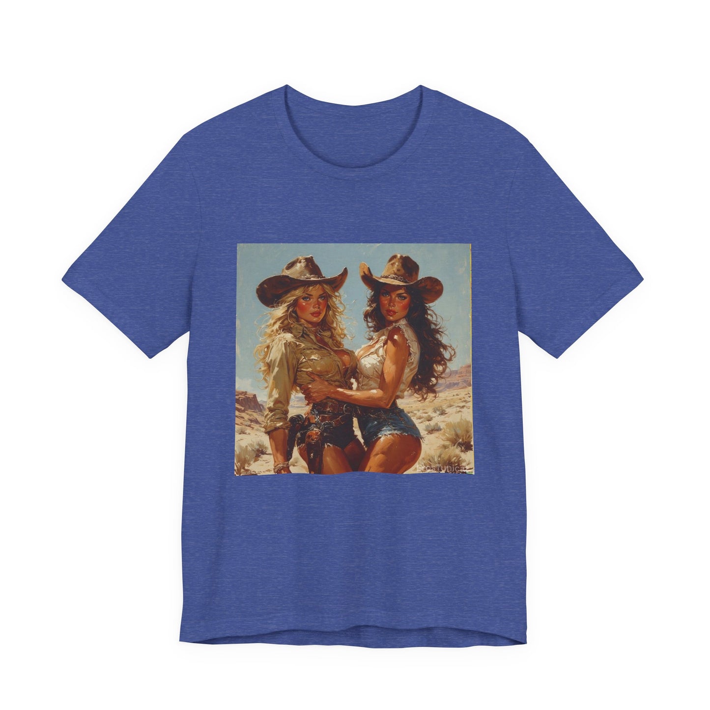 The Golden Frontier Cowgirl Pinup Graphic Tee Vintage American Design