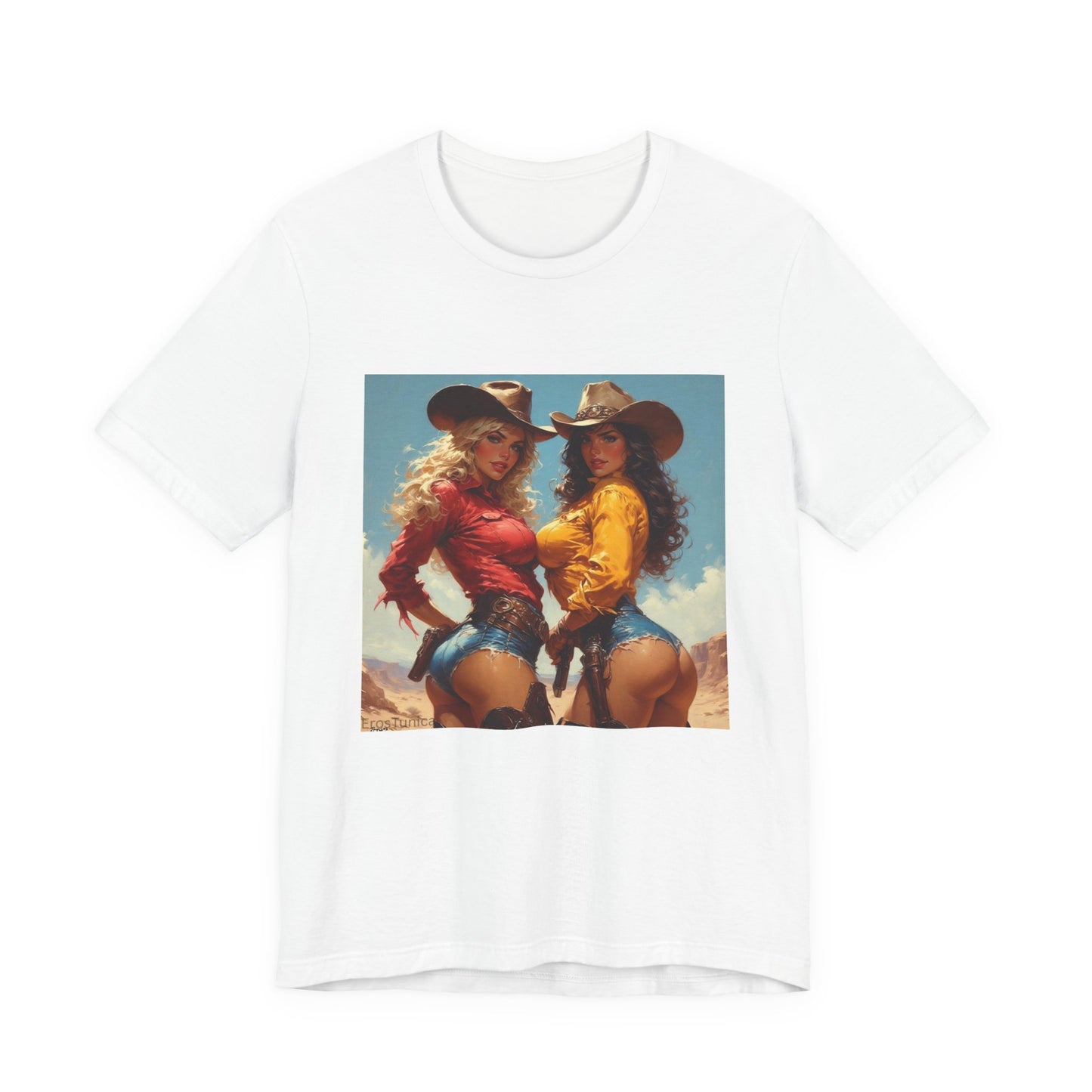 The Golden Frontier Cowgirl Pinup Graphic Tee — Vintage American Design