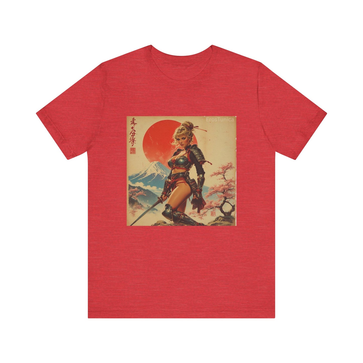 Sakura Samurai Warrior Tee — Retro Japanese Sun Graphic Shirt