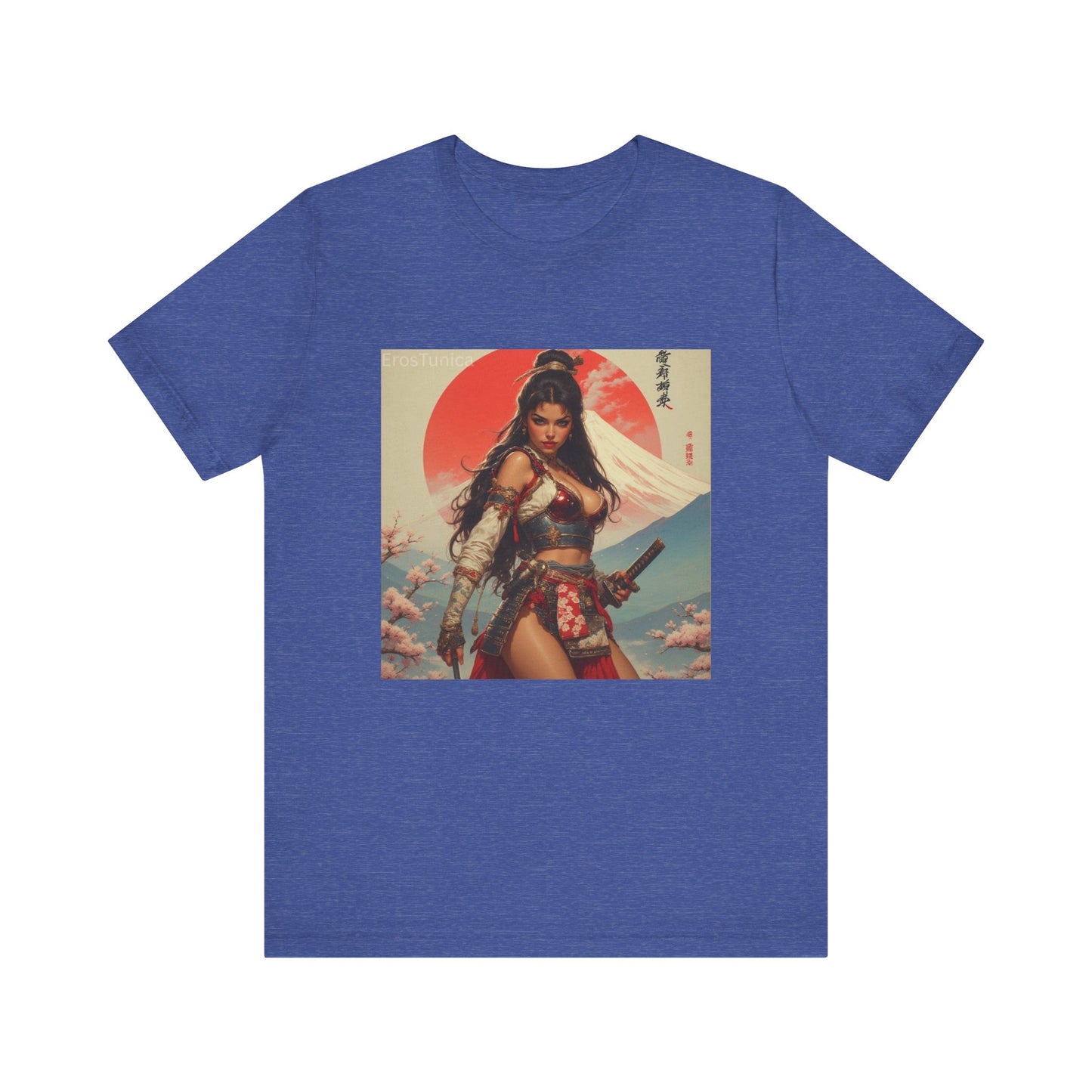 Sakura Samurai Warrior Woman Graphic Tee — Japanese Sunset Anime Art T‑Shirt