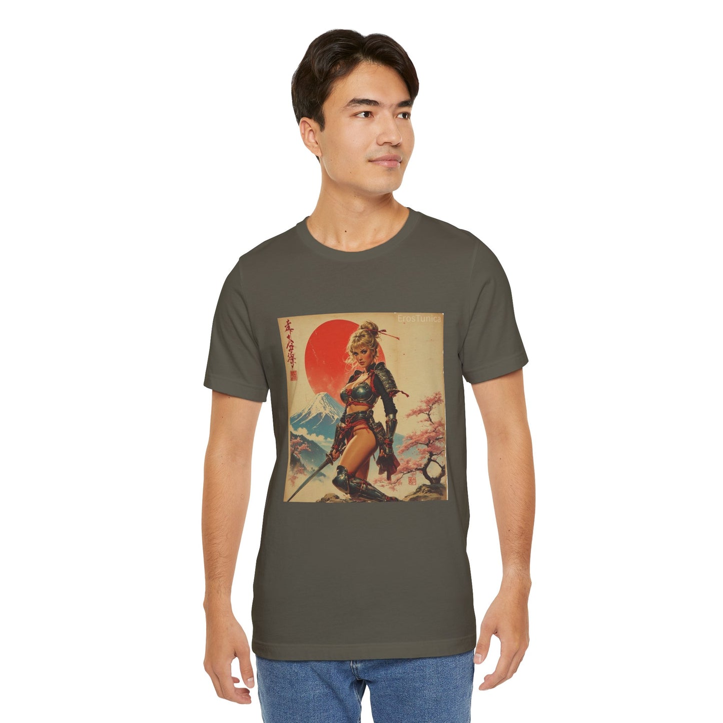 Sakura Samurai Warrior Tee — Retro Japanese Sun Graphic Shirt
