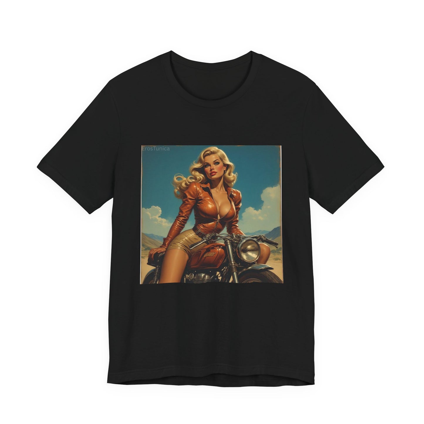 Candy Chrome Vintage Pinup Biker Tee – Retro Motorcycle Girl Graphic T-Shirt