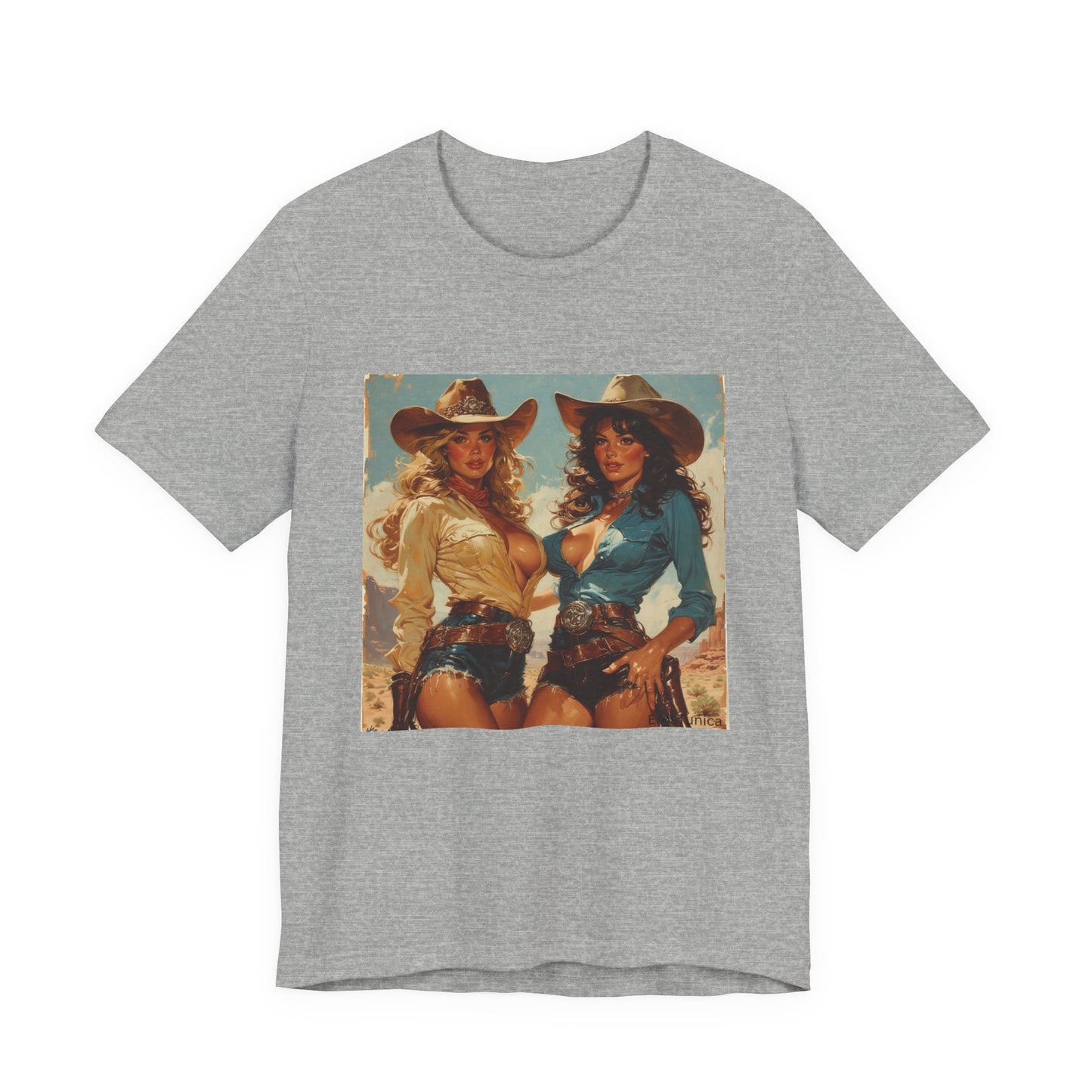 The Golden Frontier Cowgirl Pinup Graphic Tee — Vintage American Design