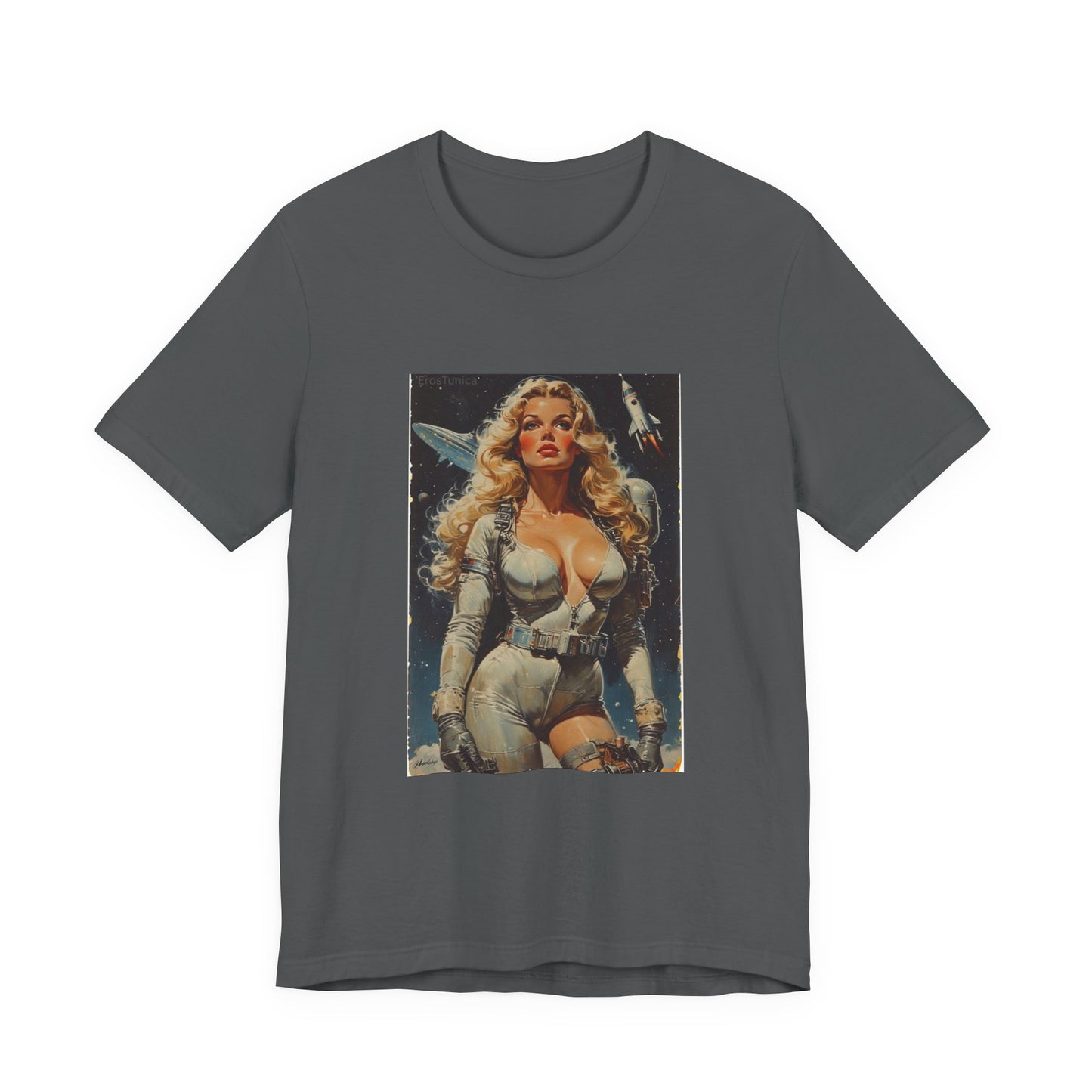 Cosmic Desire Vintage Pin-Up Space Babe T-Shirt — Retro Sci‑Fi Poster Tee