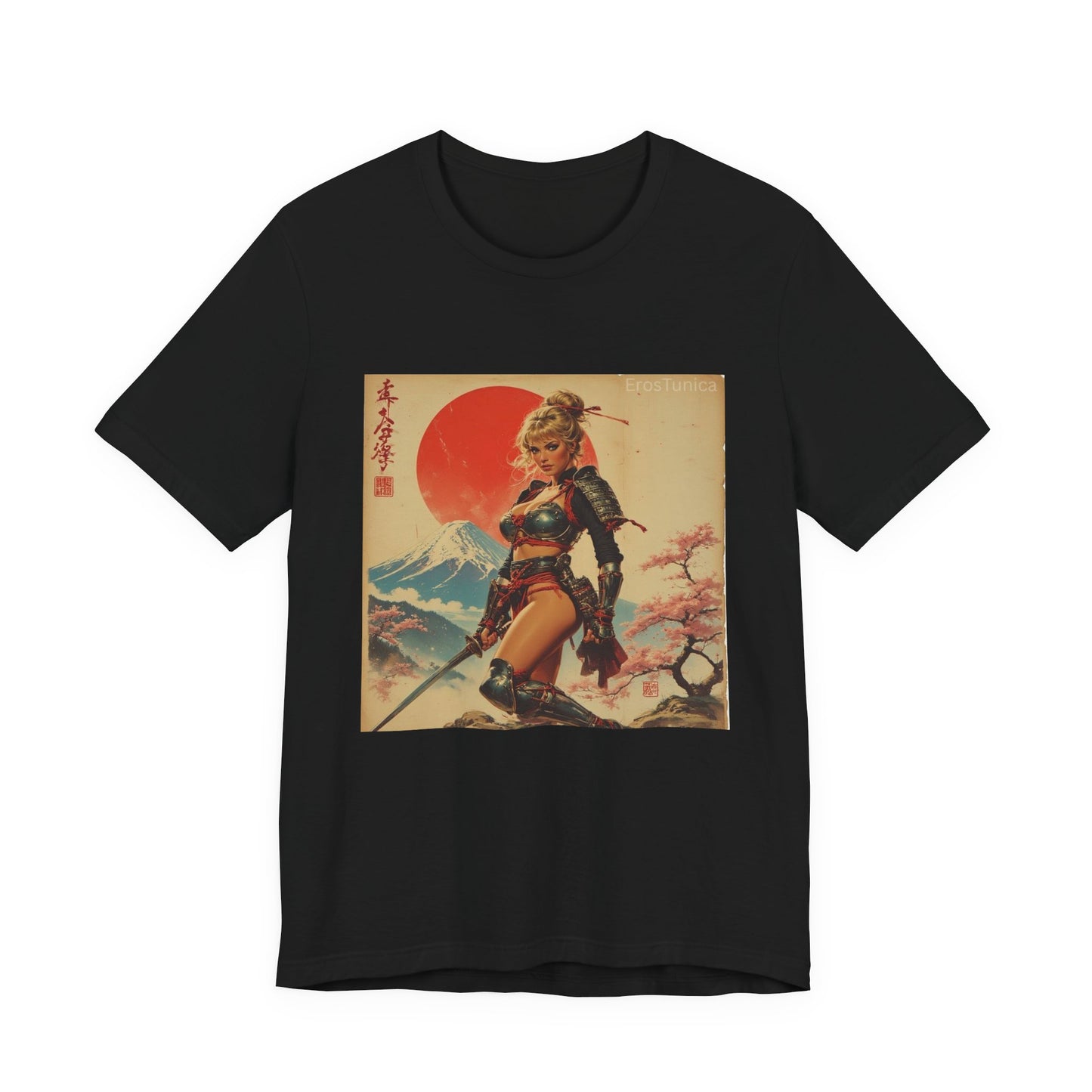 Sakura Samurai Warrior Tee — Retro Japanese Sun Graphic Shirt