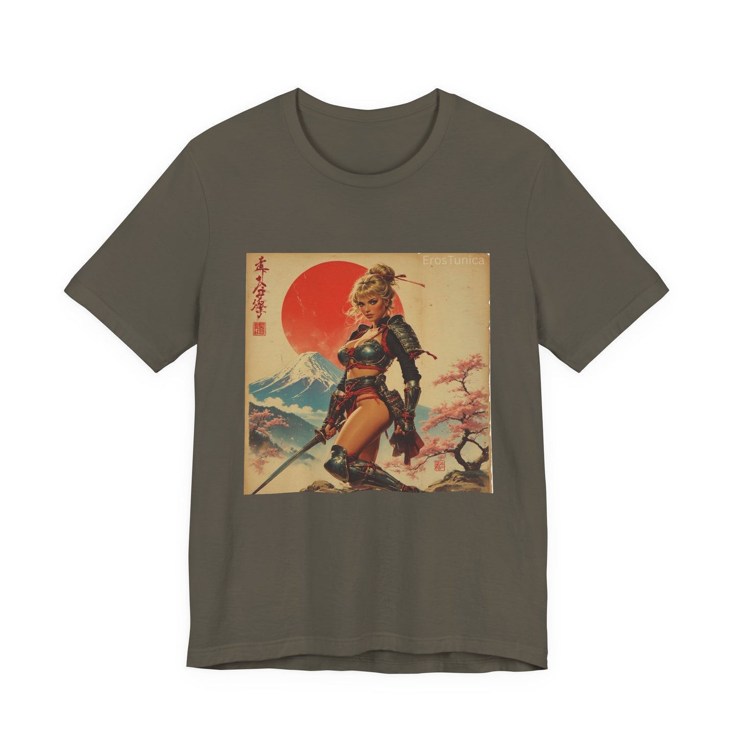 Sakura Samurai Warrior Tee — Retro Japanese Sun Graphic Shirt