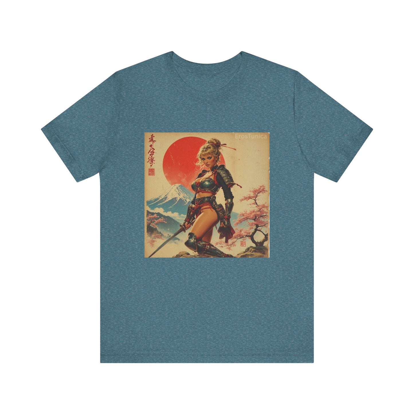 Sakura Samurai Warrior Tee — Retro Japanese Sun Graphic Shirt