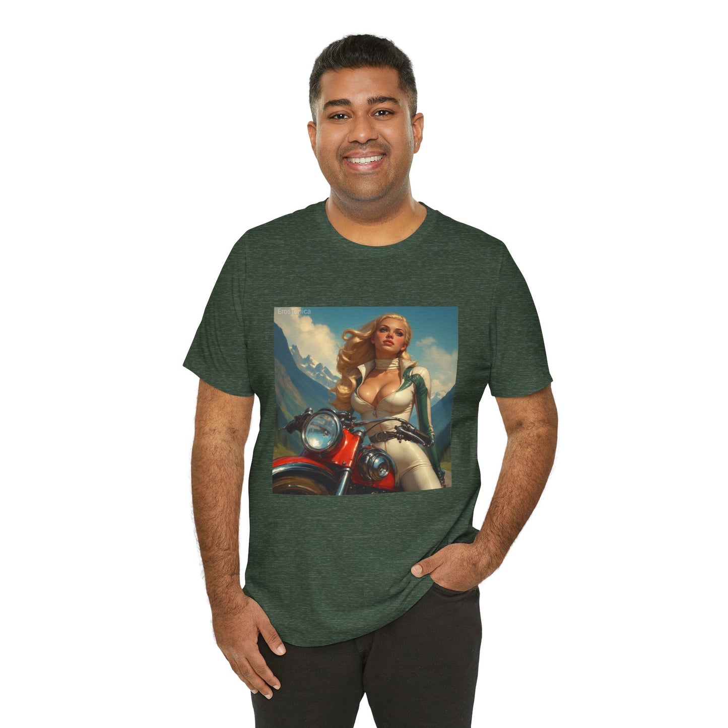 Candy Chrome Biker Tee — Retro Motorcycle Girl Graphic T-Shirt