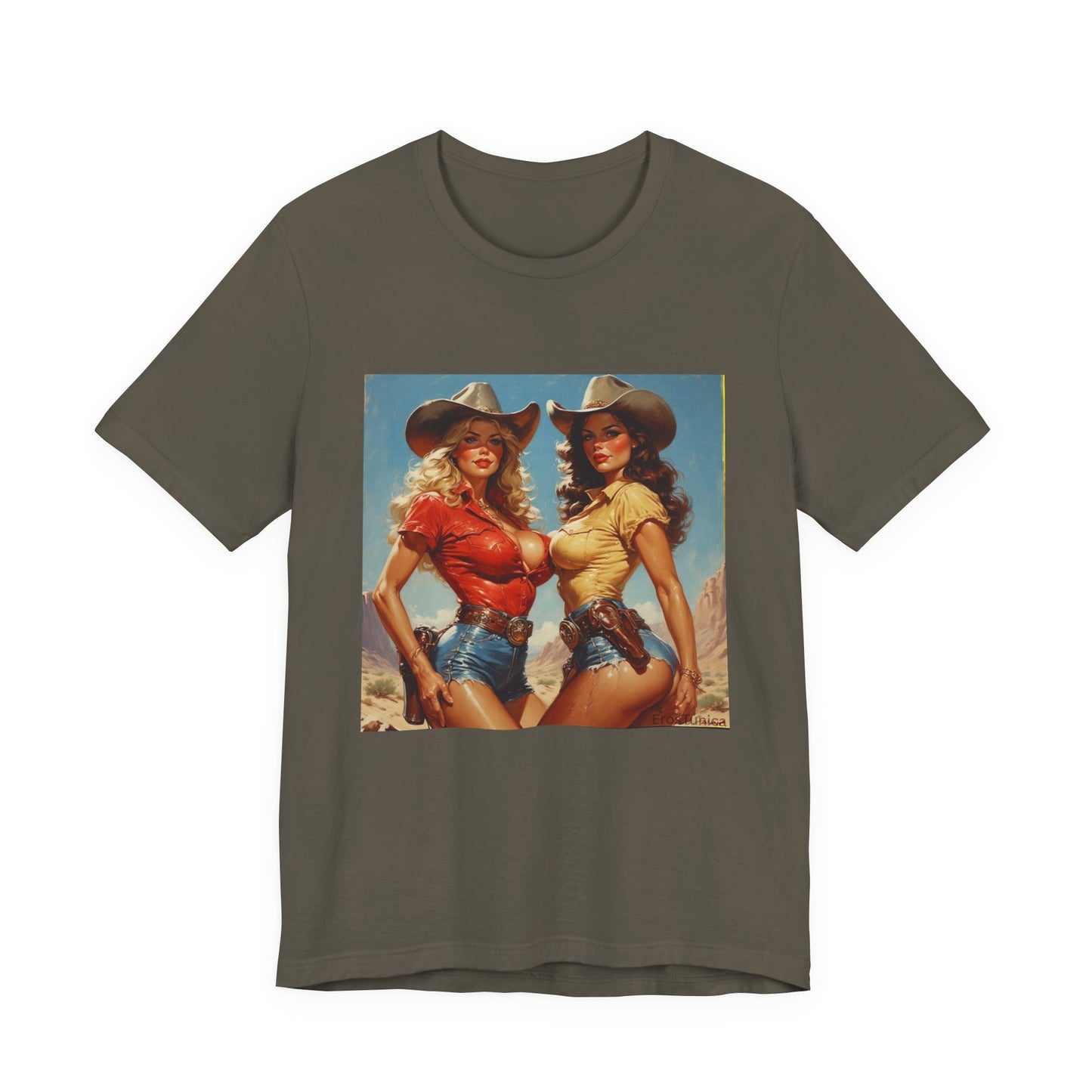 The Golden Frontier Cowgirl Pinup Graphic Tee — Vintage American Design