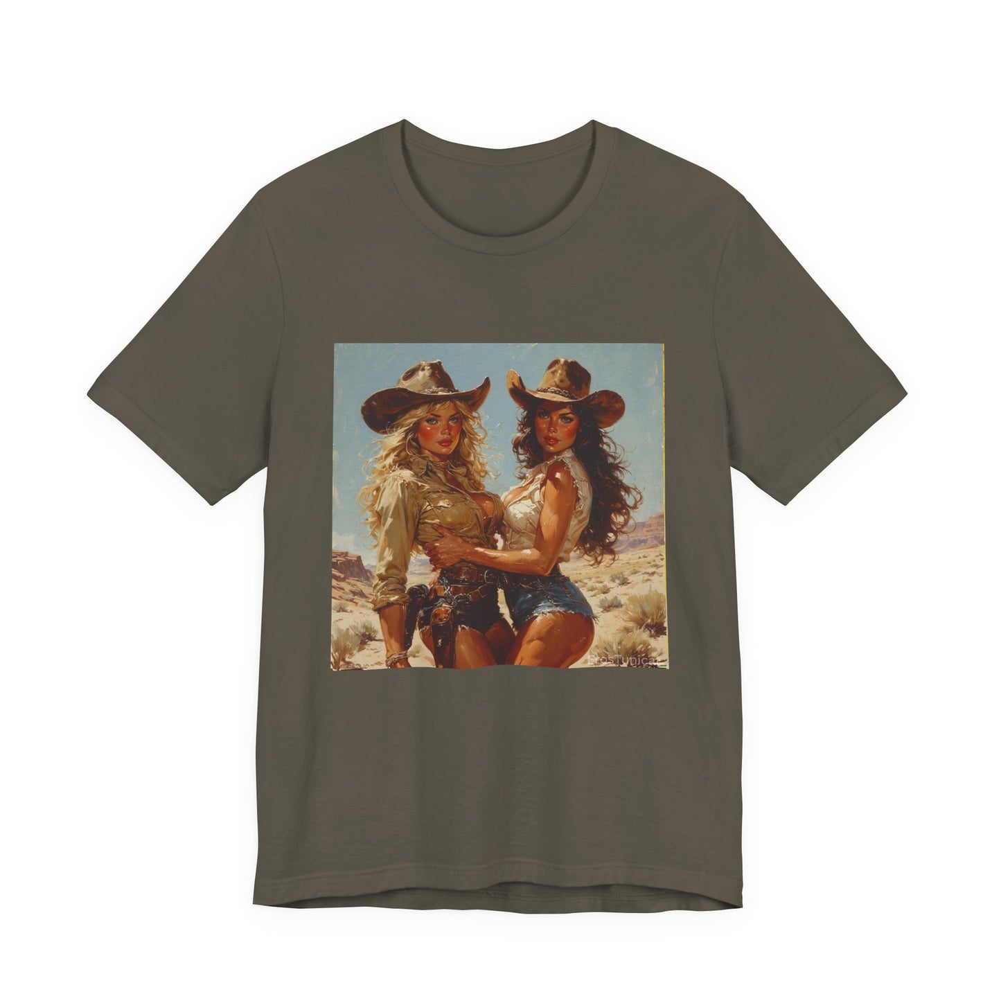The Golden Frontier Cowgirl Pinup Graphic Tee Vintage American Design