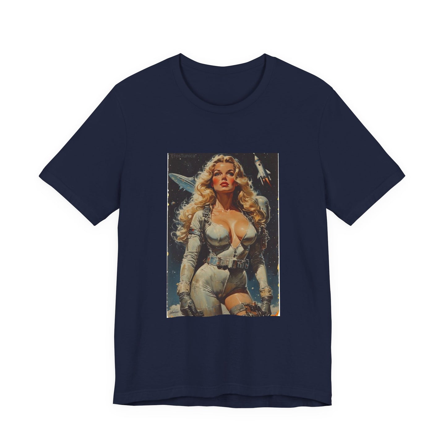 Cosmic Desire Vintage Pin-Up Space Babe T-Shirt — Retro Sci‑Fi Poster Tee