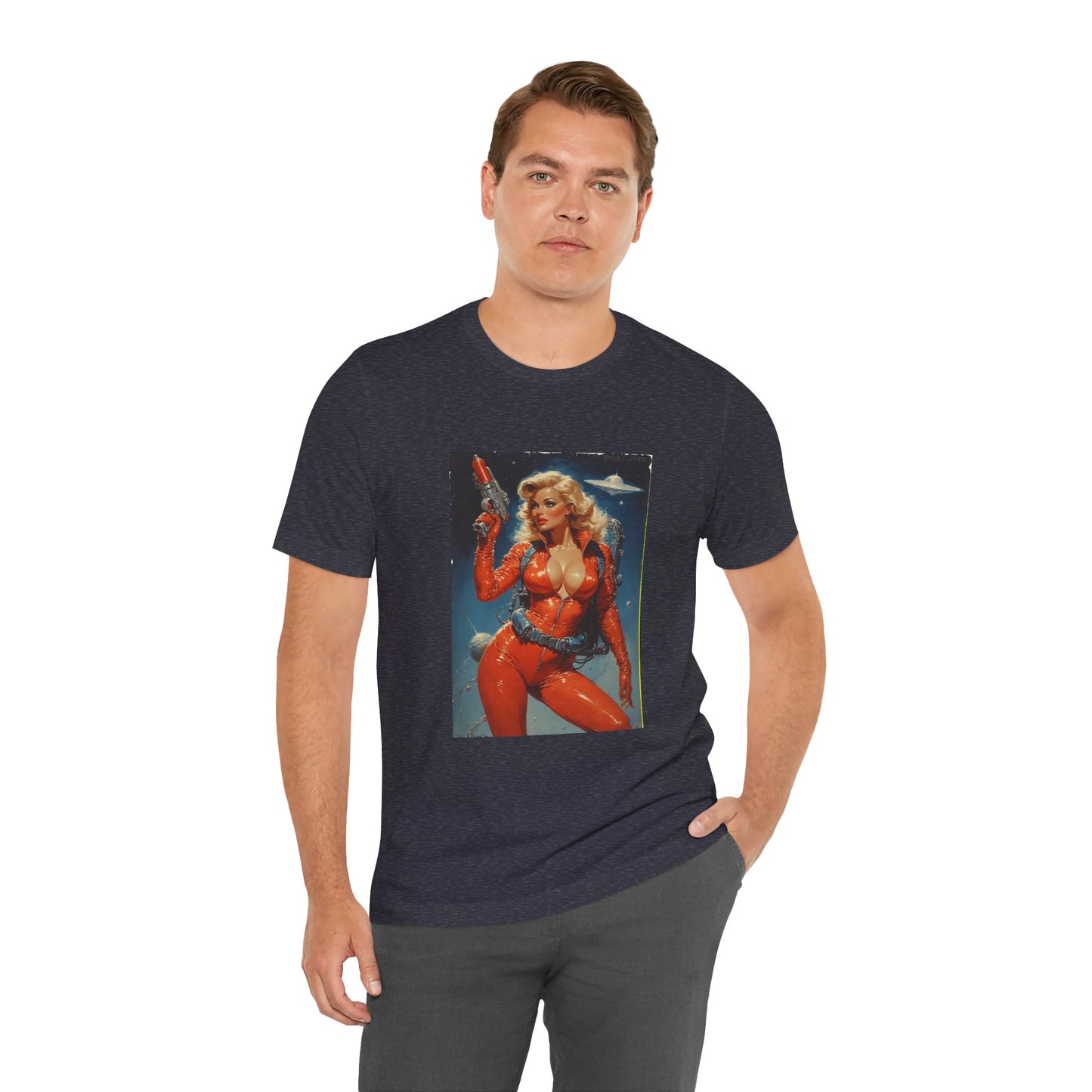 Cosmic Desire Space Girl Tee with Laser Gun Design