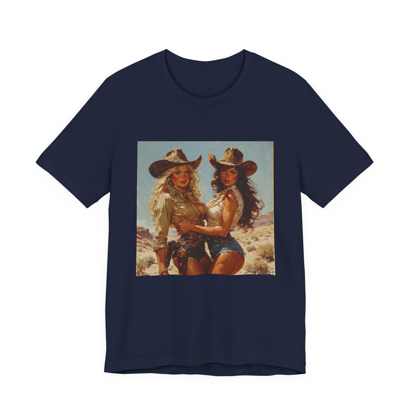 The Golden Frontier Cowgirl Pinup Graphic Tee Vintage American Design