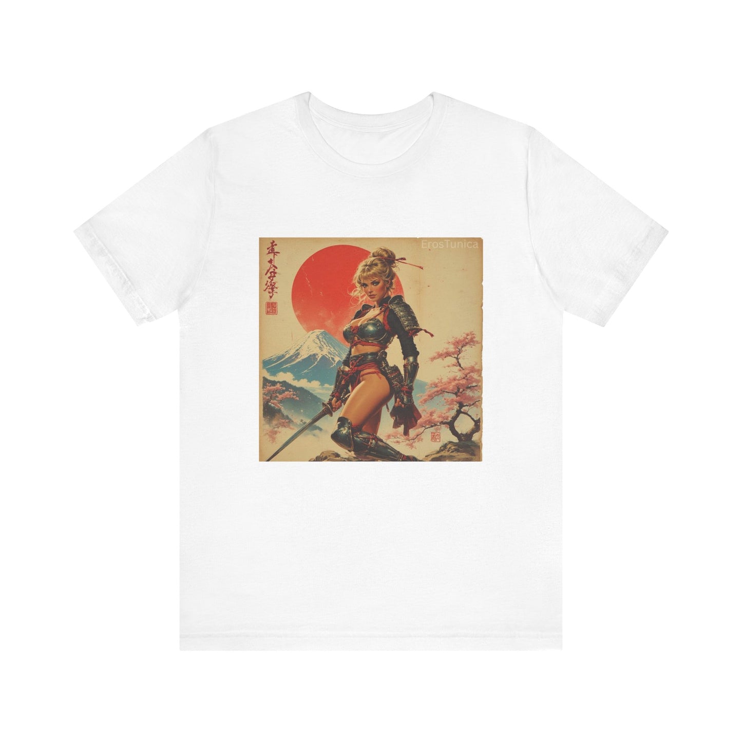 Sakura Samurai Warrior Tee — Retro Japanese Sun Graphic Shirt