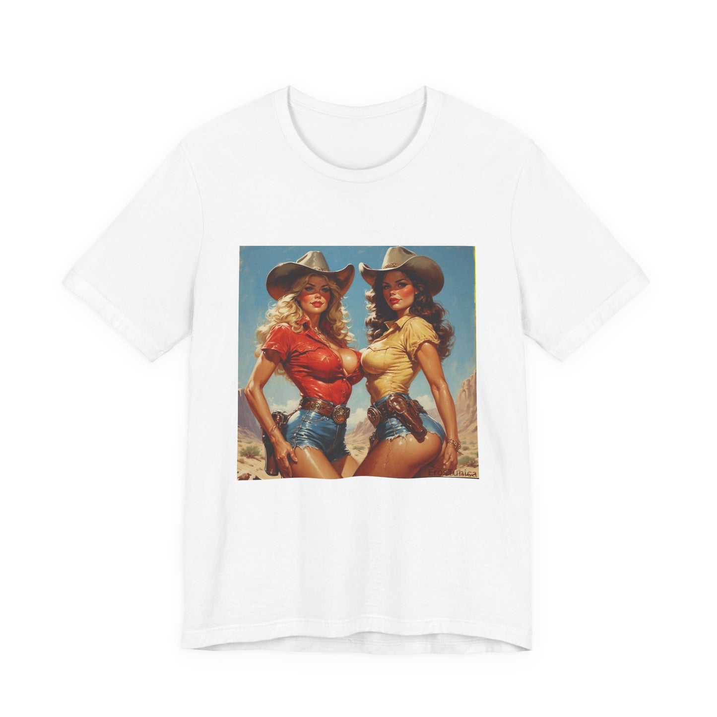 The Golden Frontier Cowgirl Pinup Graphic Tee — Vintage American Design