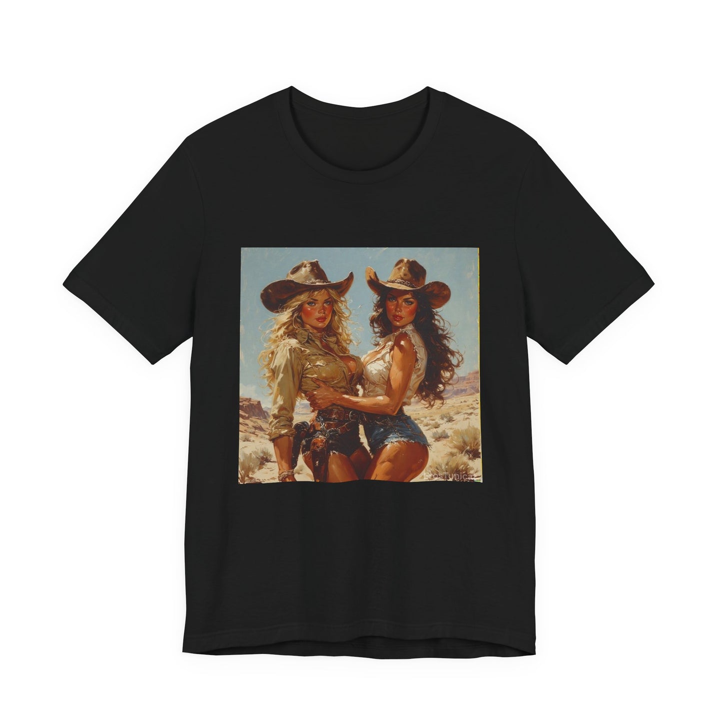 The Golden Frontier Cowgirl Pinup Graphic Tee Vintage American Design